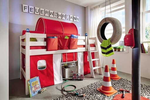 Impressionen zu INFANSKIDS Halbhochbett mit Absturzsicherung und schräger Leiter, Bild 7