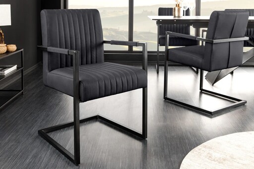 Impressionen zu Invicta Interior Freischwinger Stuhl Big Aston, Leder, Federkern, Bild 1