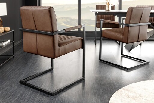 Impressionen zu Invicta Interior Freischwinger Stuhl Big Aston, Leder, Federkern, Bild 2