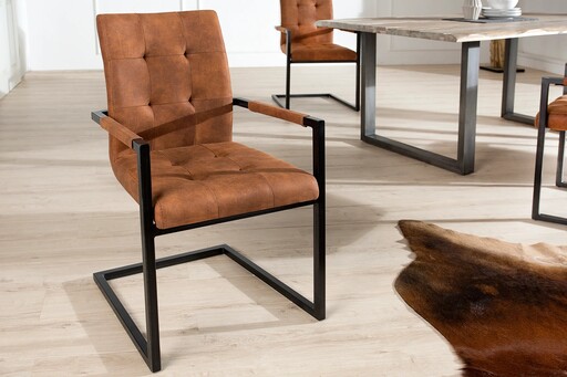 Impressionen zu Invicta Interior Freischwinger Stuhl Oxford Mikrofaser, Bild 2
