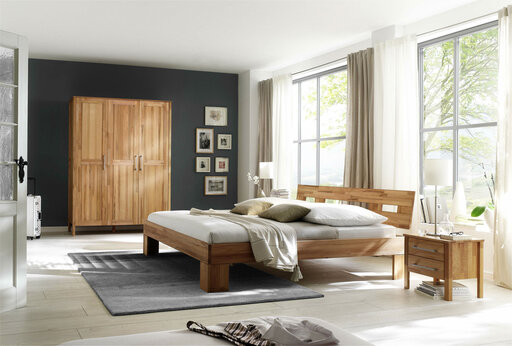 Impressionen zu Lars Olesen Massivholz Schlafzimmer Bett Modern Zen mit Grid Kopfteil, Bild 2