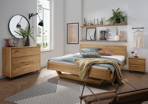 Impressionen zu TPT Faaborg Schlafzimmer Kommode mit Metallkufe, 3 Schubladen mit Griffleisten, Bild 1