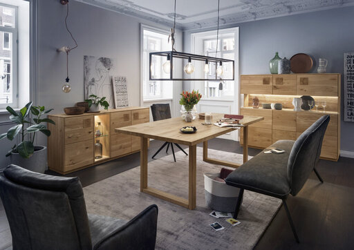 Impressionen zu TPT Highboard III mit Glaseinsatz und Beleuchtung Davos, Bild 1