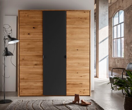 Impressionen zu TPT Holstebro Kleiderschrank Wildeiche mit Anthrazitglas | TPT, Bild 2