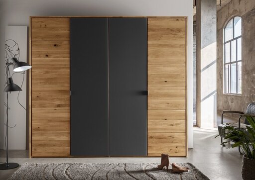 Impressionen zu TPT Holstebro Kleiderschrank Wildeiche mit Anthrazitglas | TPT, Bild 1