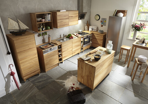 Impressionen zu TPT Spültisch-Unterschrank 2-türig für Massivholz Küche, Bild 1