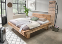Balkenbett Doppelbett Massivholz Unika Bold 140x200 cm, Fichte geölt
