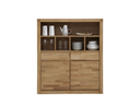 Brotschrank Highboard Delft Massivholz B 120 x H 141 x T 37 cm, Kernbuche geölt