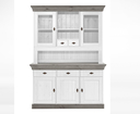 Buffet Bergen Landhaus Massivholz 143,2x196,5x44,9 cm, weiß, grau