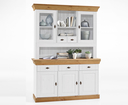 Buffet Bergen Landhaus Massivholz 143,2x196,5x44,9 cm, weiß, laugenfarbig