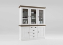 Buffetschrank Landhaus Fjord 171,3x202,1x48cm, weiß/grau