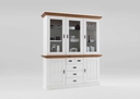 Buffetschrank Landhaus Fjord 171,3x202,1x48cm, weiß/bernstein