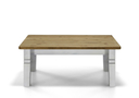 Couchtisch Landhausstil Bergen Massivholz 120x78x46cm, weiß/gelaugt geölt