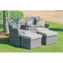 Doppelsessel-Set CALGARY, Gartensessel Sessel B155xH90xT70 cm