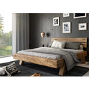 Balkenbett Futonbett Heinrich Eiche Rustikal Bett, 140 x 200 cm