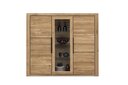 Eiche Greta Highboard 2 Holztüren, 1 Glastür, B 160 x H 141 x T 40 cm