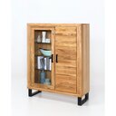 Eiche Tina Vitrine 2 1 Glastür, 1 Holztür