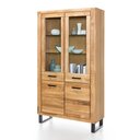 Eiche Tina Vitrine 3 2 Glastüren, 2 Holztüren, hoch