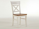 Essgruppe Landhausstil Fjord mit Eckbank weiss bernstein Stuhl mit Holzsitz ohne Armlehne B45xH94xT43
