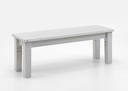 Esszimmer Bank Bergen ohne Lehne Massivholz 130 x 46 x 40 cm, komplett weiß