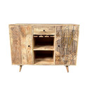 Weinschrank LYN mit Recyceltem Altholz B120 x H90 x T45 cm, Lyn