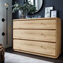 Kommode Lemvig mit 3 Schubladen Griffleisten 117 x 85 x 42 cm, Wildeiche