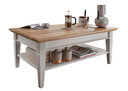 Couchtisch Alva aus massiver Kiefer und Eiche Couchtisch, 120 x 75 x 48 cm