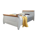 Einzelbett skandinavisch Kiefer weiß Skandic 100x200 cm, weiß, Absetzung honig, ohne Bettkasten