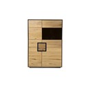Highboard Vejers II, Wildeiche Massiv, Hirnholz 100 x 40 x 152 cm, Holztür links