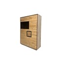 Highboard Vejers II, Wildeiche Massiv, Hirnholz 100 x 40 x 152 cm, Holztür rechts