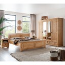 Schlafzimmer Komplettset Mandø Kiefer Massiv Kleiderschrank 4-türig, 180x200 Bett, 2x NaKo