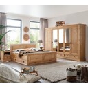 Schlafzimmer Komplettset Mandø Kiefer Massiv Kleiderschrank 5-türig, 180x200 Bett, 2x NaKo