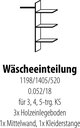 Skandic Kleiderschrank Zubehör Wäscheeinteilung für 3, 4, 5-trg. KS, B/H/T: 11,98/14,05/52,0