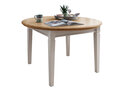 Tisch rund Alva aus massiver Kiefer und Eiche 120 x 75 cm
