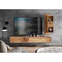 Wohnwand Massivholz III Herning Wildeiche mit Hirnholz Maserung 2-teilig