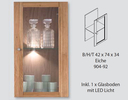 Glastür Element doppelt für Regalwürfel System DIRG BxHxT 42 x 74 x 34 cm, Eiche
