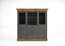 Highboard Bergen Landhaus 143,2 x 145 x 44,9cm, grau, gelaugt/geölt