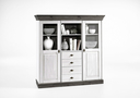 Highboard Bergen Landhaus 143,2 x 145 x 44,9cm, weiß, grau
