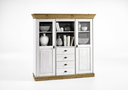 Highboard Bergen Landhaus 143,2 x 145 x 44,9cm, weiß, gelaugt geölt