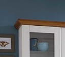 Highboard Landhausstil Fjord mit Glastüren 118,5 x 163,5 x 48, weiß, bernstein