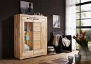 Highboard I Lund aus massiver Wildeiche linksseitig öffnend, 103 x 135 x 40 cm