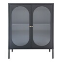 Adelaide Vitrine aus Metall, halbhoch, Schwarz Schwarz 90x35x110 cm