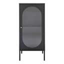 Adelaide Vitrine mit geriffelter Glastür – House Nordic Schwarz 50x35x110 cm