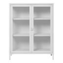 House Nordic Brisbane Vitrine, 2 Glastüren, Stahl 80x40x101 cm, weiß