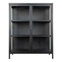House Nordic Brisbane Vitrine, 2 Glastüren, Stahl 80x40x101 cm, schwarz