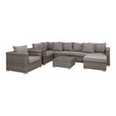 Calvi Garten Lounge Set Sofa, Sessel, Hocker, Tisch