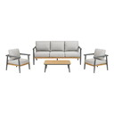 House Nordic Comillas Lounge Set Anthrazitgrau - Loungemöbel Anthrazitgrau, inkl Kissen