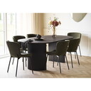 Essgruppe Boavista & Maceda – Tisch mit 6 Stühlen Dunkelbraun / Dunkelgrün (210x100x75 cm)