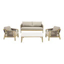 Fargo Lounge Set, Aluminium, Taupe / Holz-Look, inkl. Kissen Taupe / Holz-Look, inkl. Kissen