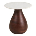 Heide Side Table, Beistelltisch ø40x41 cm, dunkelbraun/weiß